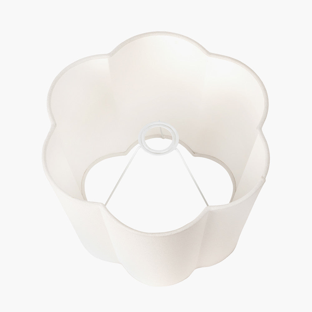 Bloom 30cm White Handloom Scalloped Cylinder Lampshade